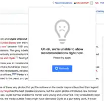 Error state for when an unexpected error occurs with the API