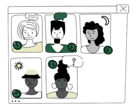 5 faces in a video conference