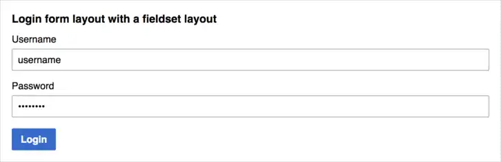 Example of a FormLayout