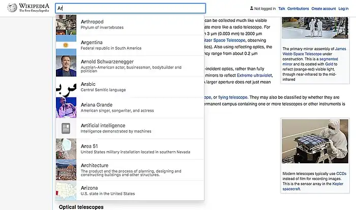 Search: widget move and other improvements