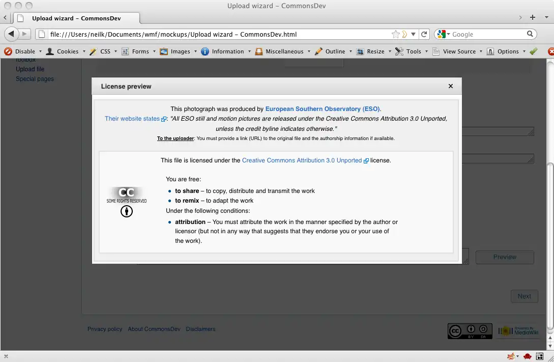 mockup of feature desired
