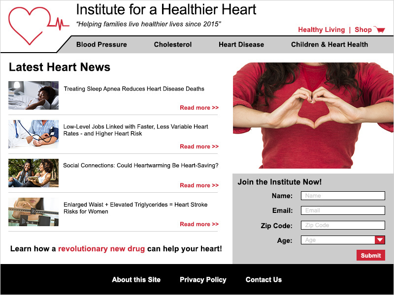 Screenshot of the IHH homepage. In the header area there is text that states 'helping families live healthier lives since 2015.' There are no other dates on the page.