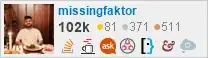 profile for missingfaktor on Stack Exchange, a network of free, community-driven Q&A sites