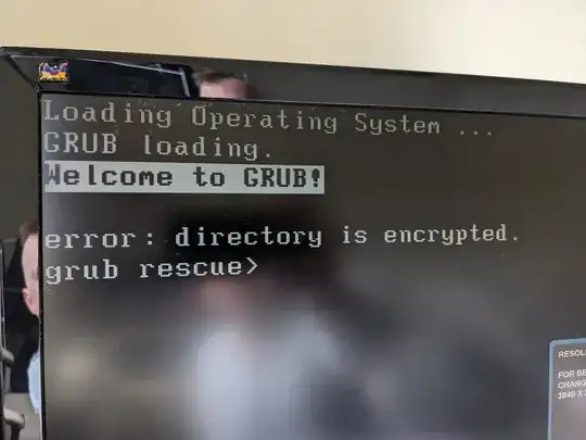 Welcome to GRUB! error : directory is encrypted.