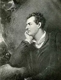 Engraved portrait of Lord Byron in 1813.