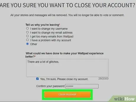 Image titled Delete Wattpad Account Step 8