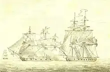 The Will, of Liverpool, Capt. Crow, beating off a French Privateer, 21 February 1800