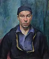 Portrait of a Man by Roswell Theordore Weidner, c. 1935, oil on canvas.&nbsp; Courtesy of the Reading Public Museum, Reading, Pennsylvania.