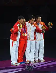 China's men's table tennis team during the 2012 Summer Olympics/