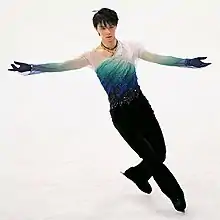Yuzuru Hanyu in his free skate at the 2017 World Championships in Helsinki