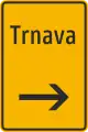 Direction to destination bypass sign (Slovakia)