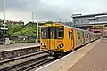 A Merseyrail Class 508 arrives with a service to Liverpool.