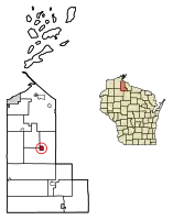 Location of Mellen in Ashland County, Wisconsin.