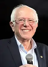U.S. Senator Bernie Sanders speaking with supporters at a campaign rally at Arizona Veterans Memorial Coliseum in Phoenix, Arizona. Photo by Gage Skidmore.