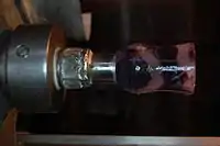 Part-worked piece on the lathe