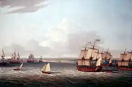 Image 24The British Fleet Entering Havana, 21 August 1762, a 1775 painting by Dominic Serres (from History of Cuba)