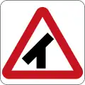 Traffic merges to the left ahead