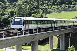 A Kawasaki Heavy Industries & CRRC Qingdao Sifang C151C approaching Bukit Batok MRT station in 2022.