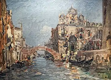 Canale dei Santi Giovanni e Paolo con la Scuola di San Marco  Ca' Rezzonico Venice