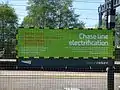 Chase line electrification notice at Rugeley Trent Valley