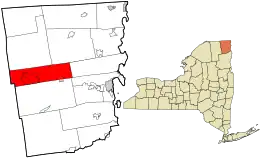 Location in Clinton County and the state of New York.