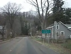 Signage entering Cold Brook via Herkimer County Route&nbsp;224, approaching New York State Route 8