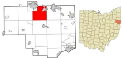 Location of Salem Township in Columbiana County