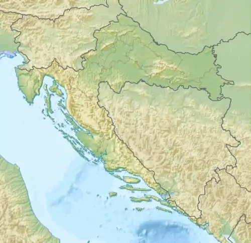 Location of Lake Dubrava in Croatia.