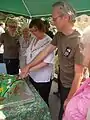 Cutting the cake to celebrate 30 years since site was saved