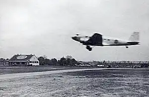 Take-off over the highway at Washington-Hoover Airport, 1935