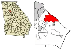 Location in DeKalb County and the state of Georgia