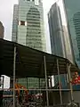 Demolition of the old building. The Sail@Marina Bay can be seen in the background.