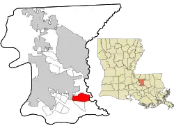 Location in East Baton Rouge Parish and the state of Louisiana.