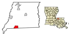 Location of Slaughter in East Feliciana Parish, Louisiana.