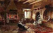Smoking shisha at the teashop (1892) by Enrique Simonet.