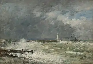 Entrée des jetées du Havre par gros temps, 1895, Musée Malraux, Le Havre
