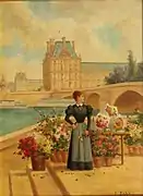 The Florist and the Pavillon de Flore (Émile Baré, late 19C)