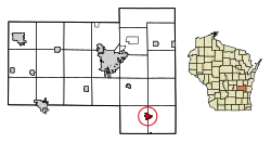 Location of Campbellsport in Fond du Lac County, Wisconsin.