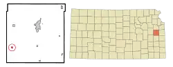 Location within Franklin County and Kansas