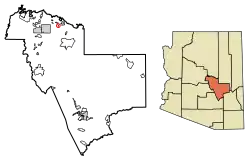 Location of Bear Flat in Gila County, Arizona.