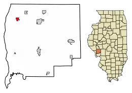 Location of Hillview in Greene County, Illinois.