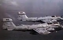 Grumman EA-6B Prowlers of VAQ-134 in flight, in 1983