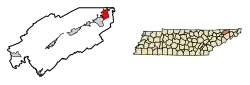 Location in Hawkins County, Tennessee