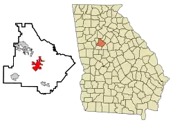 Location in Henry County and the state of Georgia