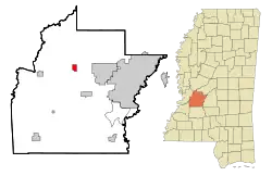 Location of Bolton, Mississippi