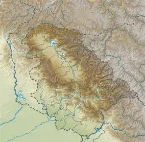 Location of Sheshnag lake within Jammu and Kashmir