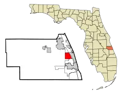 Location in Indian River County and the state of Florida