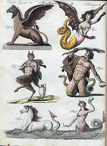 Image 70Several mythical creatures from Bilderbuch für Kinder (lit. 'picture book for children') between 1790 and 1822, by Friedrich Justin Bertuch (from Legendary creature)