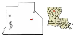Location of Chatham in Jackson Parish, Louisiana.