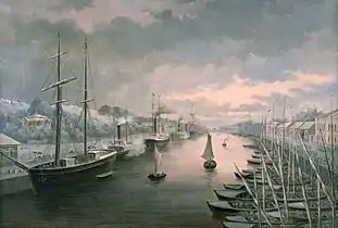 Wintery View Downstream from Aura Bridge by Johan Jakob Reinberg&nbsp;[fi], c. 1880